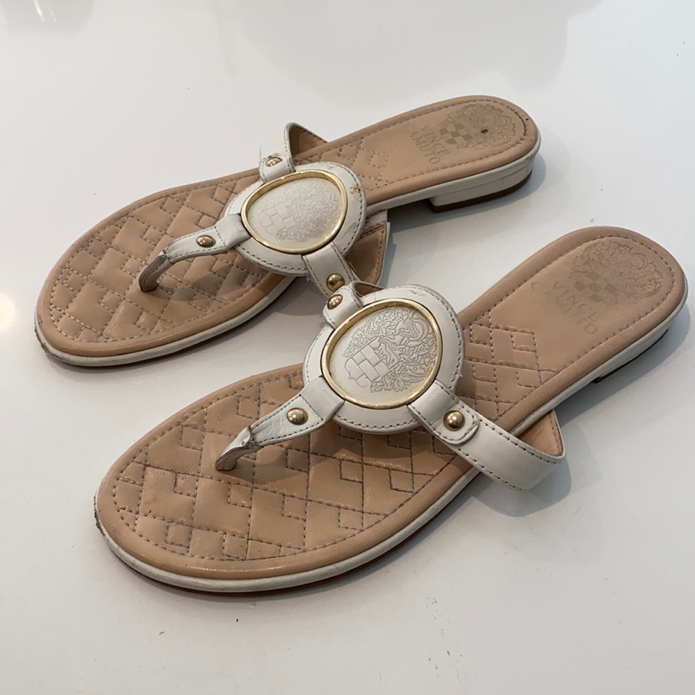 White & tan sandals